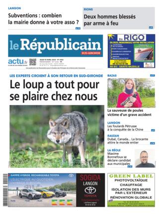 Couverture du magazine "Le Républicain Sud Gironde" n°20250410