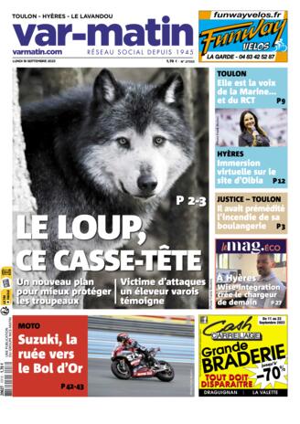 Couverture du magazine "Var-matin Toulon Hyères Le Lavandou" n°20230918