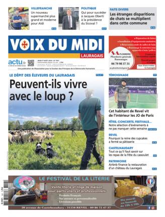 Couverture du magazine "Voix du Midi : Lauragais" n°20240801