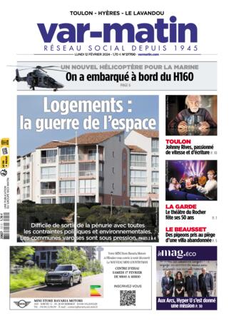 Couverture du magazine "Var-matin Toulon Hyères Le Lavandou" n°20240212