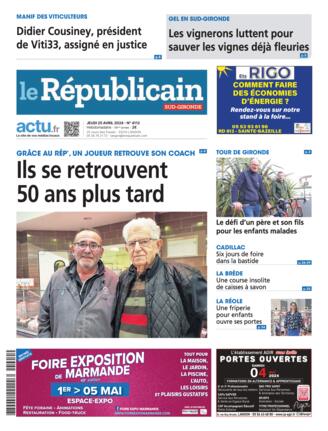 Couverture du magazine "Le Républicain Sud Gironde" n°20240425