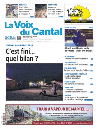 Couverture du magazine "La Voix du Cantal" n°20240822